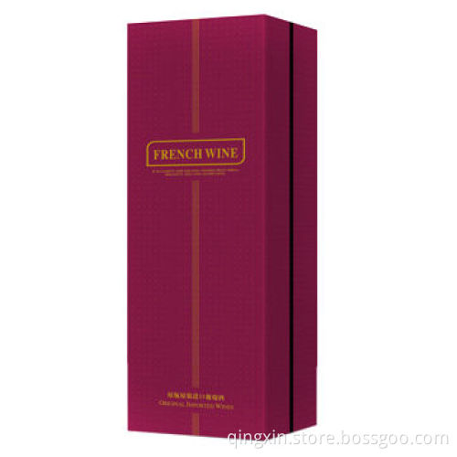 Paper Wine Box with Hanged Lid, Spot UV on the Top for Customized Logo, Flocking Blister